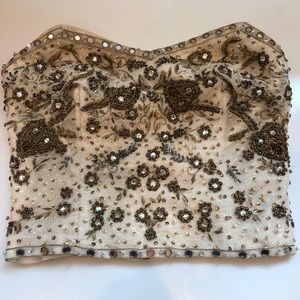 Sparkly embroidered tube top
